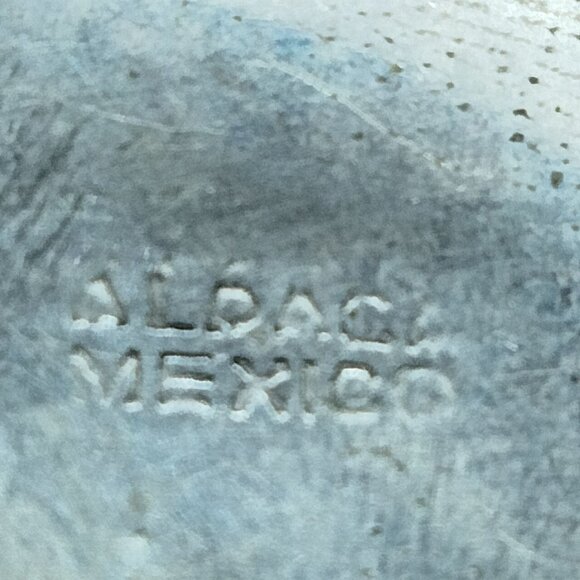 Triangular Abalone Inlay Alpaca Silver Earrings Mexico - Picture 6 of 7